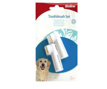 Bioline: Finger ToothBrush Set - 2-Piece Dental Care Kit For dogs
